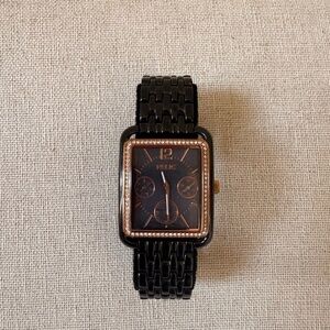 Relic Black and Rose Gold Rectangular Crystal Watch